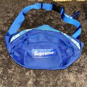 Blue Waist Bag crossbody carrier .